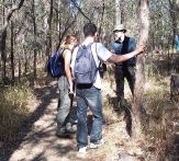 Darren talking
                                                    to guests in Toohey
                                                    Forest